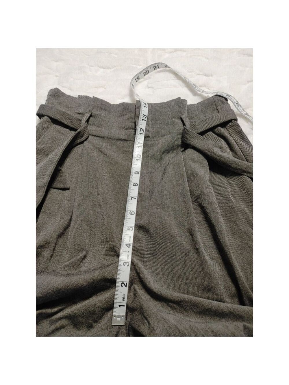 Women's H&M High Waisted Ankle Length Gray Tie Trousers Size 8 - Picture 6 of 8